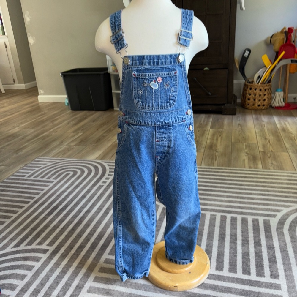 Cherokee Blue Denim Overalls with Red Accents
